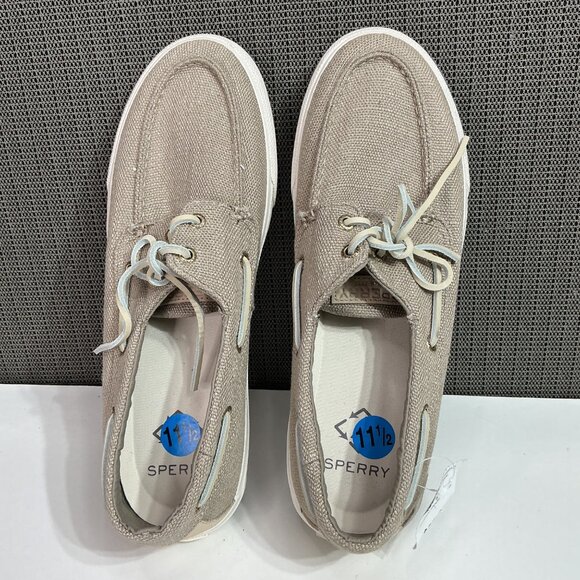 Sperry Men's Boat Shoes Size 11.5 Beige Canvas Slip-On Casual - Picture 4 of 8